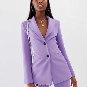 ASOS Design Tall pop waisted suit blazer - purple or lavender